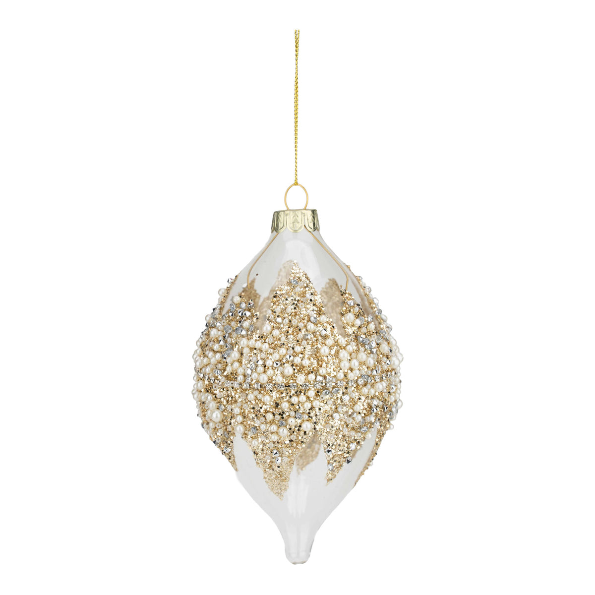 14cm Clear Encrusted Christmas Long Drop
