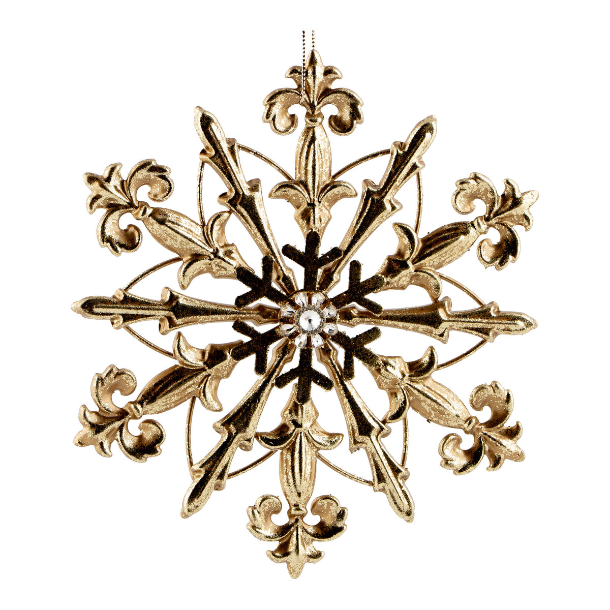 20cm Gold Snowflake Christmas Hanging Ornament