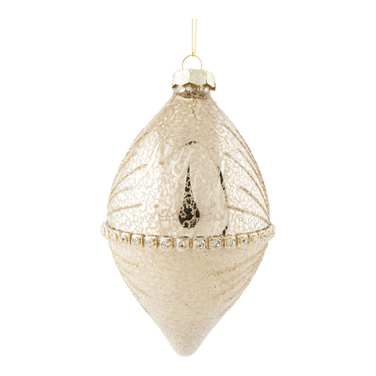 14cm Gold Starburst Long Drop Christmas Ornament
