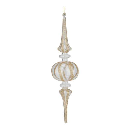 30cm Clear Gold Swirl Finial Christmas Ornament