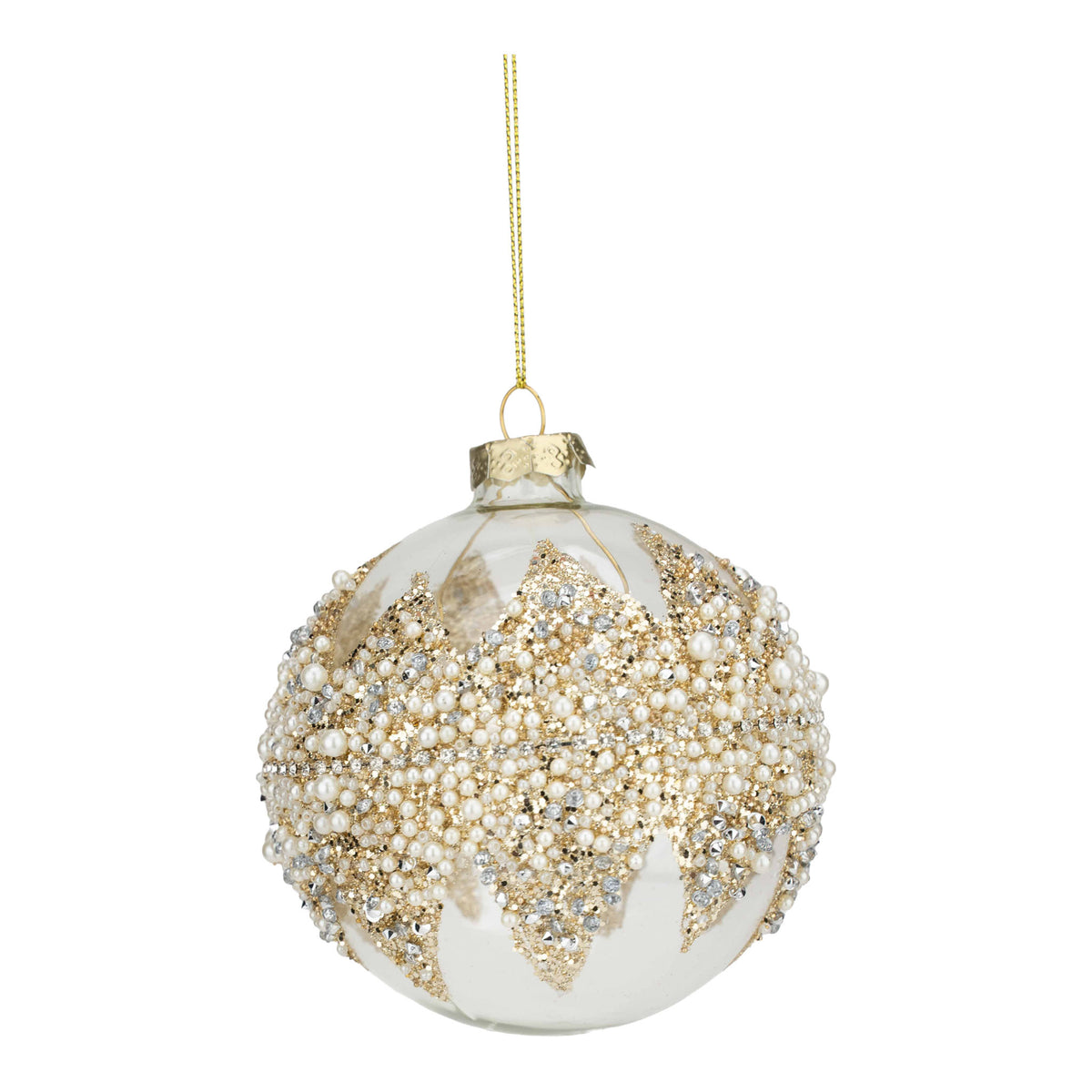10cm Clear Encrusted Christmas Ball