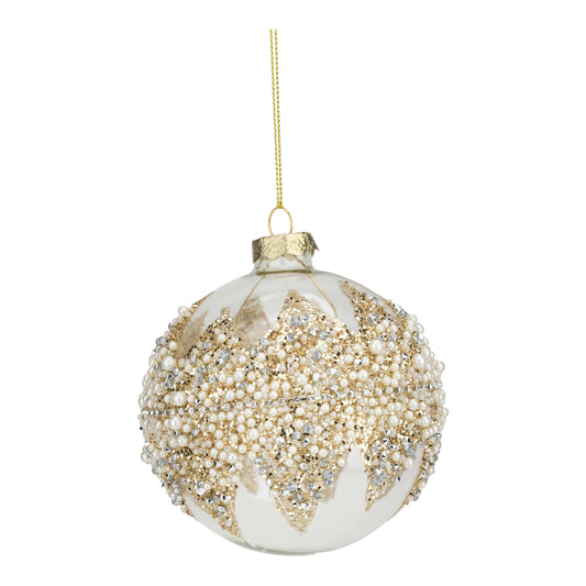 10cm Clear Encrusted Christmas Ball