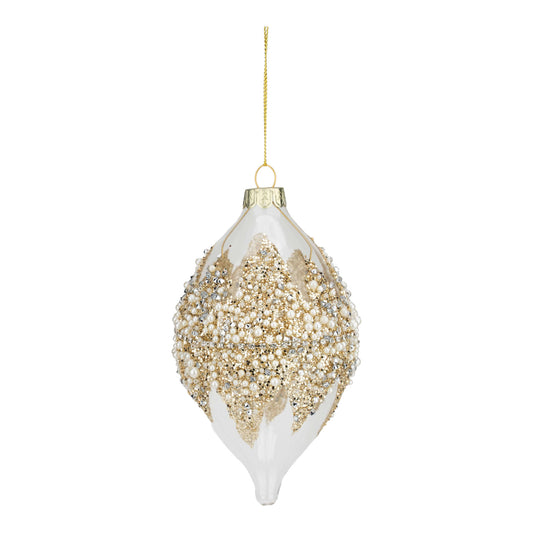 14cm Clear Encrusted Christmas Long Drop