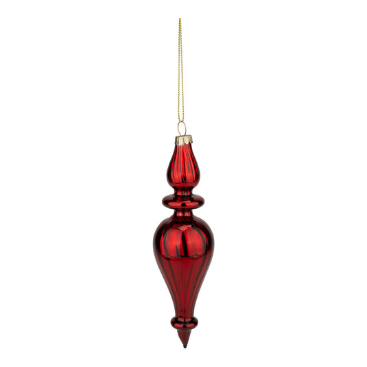 15cm red glass finial Christmas hanging ornament