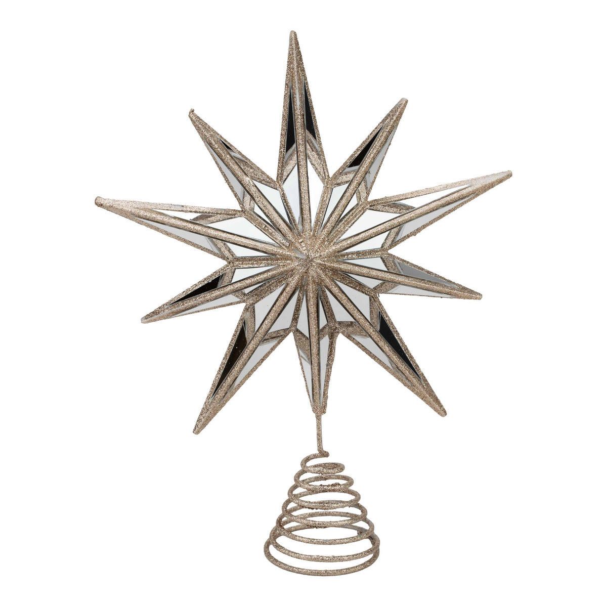 Champagne 10 Point Star Christmas Tree Topper