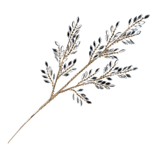 71cm Acrylic Silver Leaf Christmas Spray