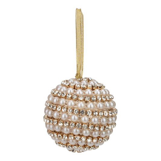 8cm pearl swirl Christmas ball hanging ornament