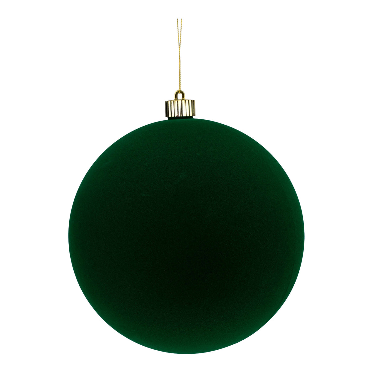20cm flocked green Christmas bauble
