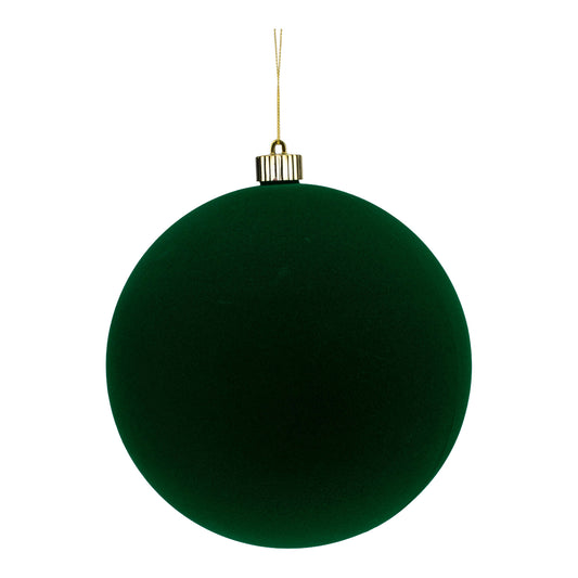 20cm flocked green Christmas bauble