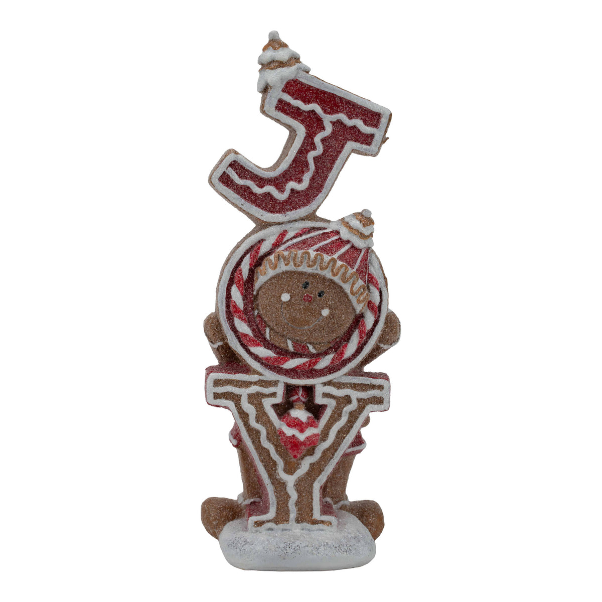 24cm gingerbread red and white Christmas joy decoration