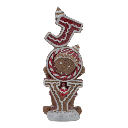 24cm gingerbread red and white Christmas joy decoration