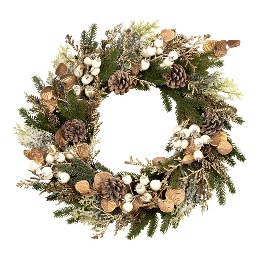 55cm Natural White Berry Christmas Wreath