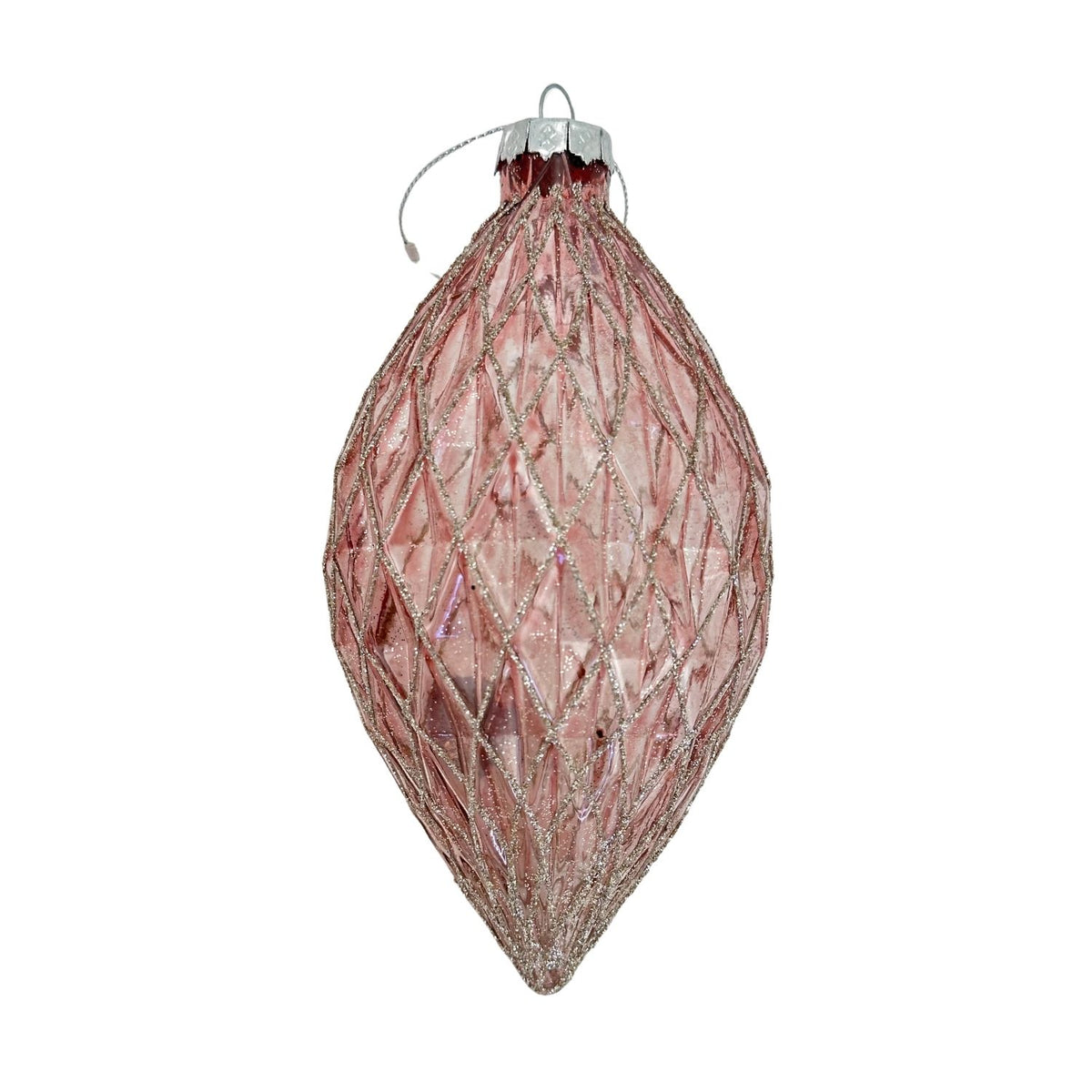Pink and gold honeycomb long Christmas drop decoration
