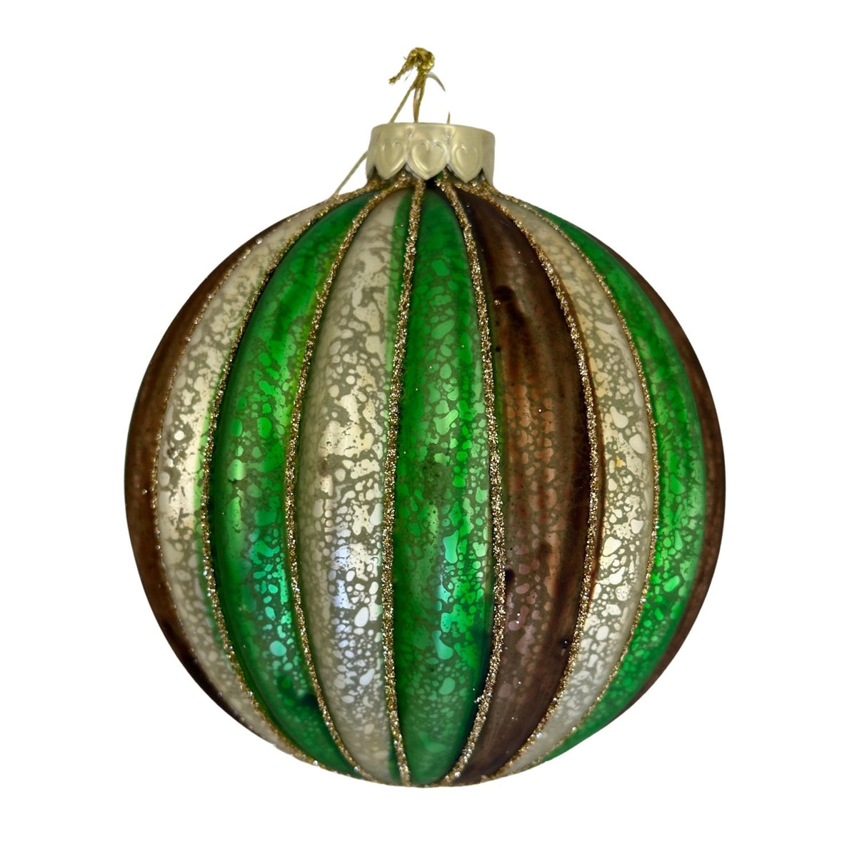 Gold green and natural Christmas ball hanging decoration