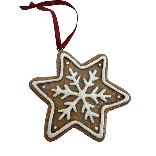 Gingerbread snowflake Christmas hanging decoration