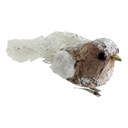 Natural Christmas bird clip decoration