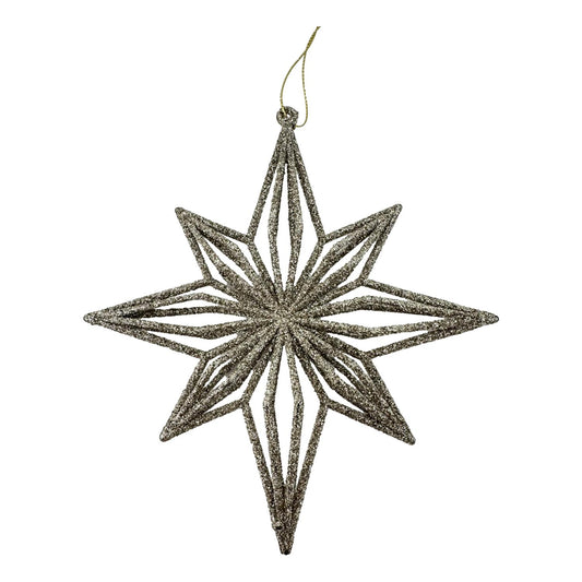 Champagne Starburst Christmas Hanging Ornament