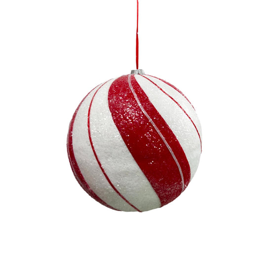 24cm Peppermint Swirl Christmas Ball Ornament