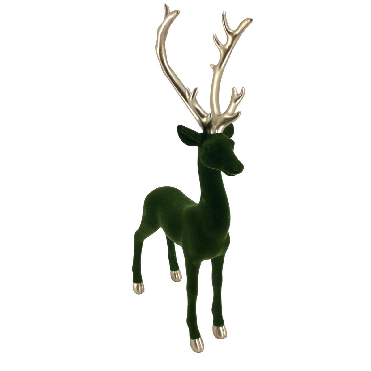 Green and gold standing deer Christmas decoration