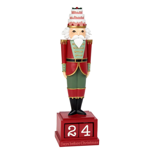 Red nutcracker Christmas countdown decoration