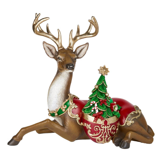 Baroque Sitting Deer Christmas Decoration