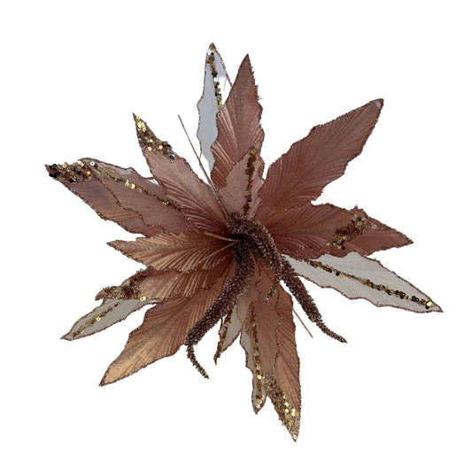 Rose Glitter Poinsettia Christmas Flower