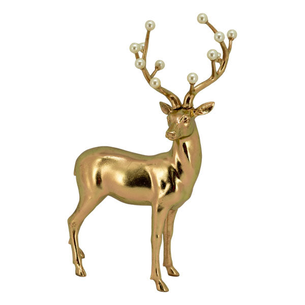 Pearl gold standing deer Christmas decoration