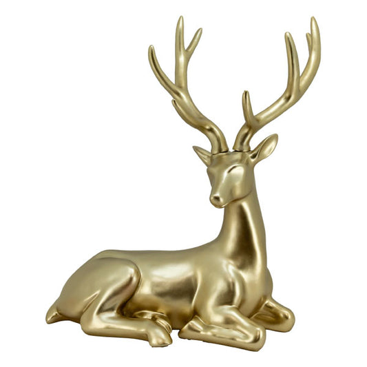 Champagne Sitting Deer Christmas Decoration