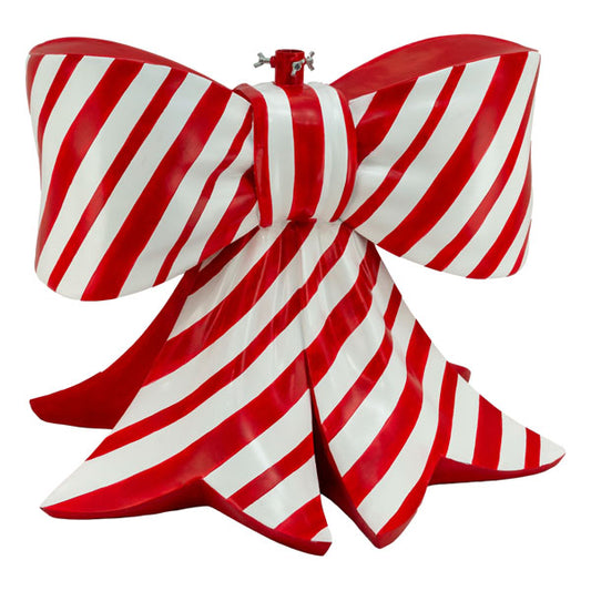 Red and White Bow Tree Stand Christmas Decoration
