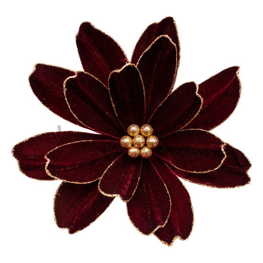 Burgundy Gold Edge Christmas Flower