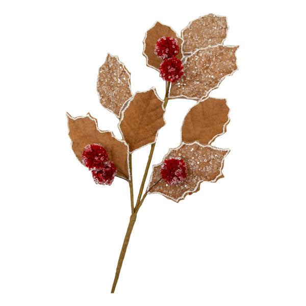 Gingerbread Leaf Christmas Pick