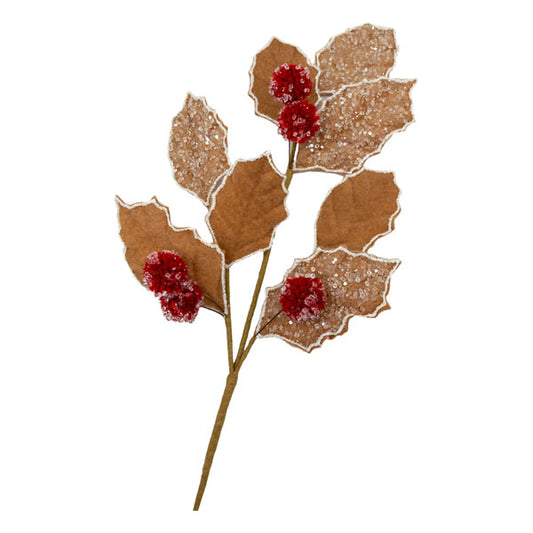 Gingerbread Leaf Christmas Pick