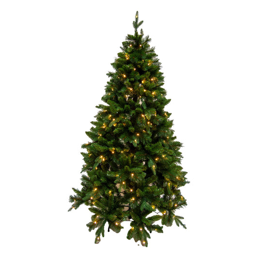 2.1m Green Pine Needle Christmas Tree with 1271 Tips and 300 LED Lights