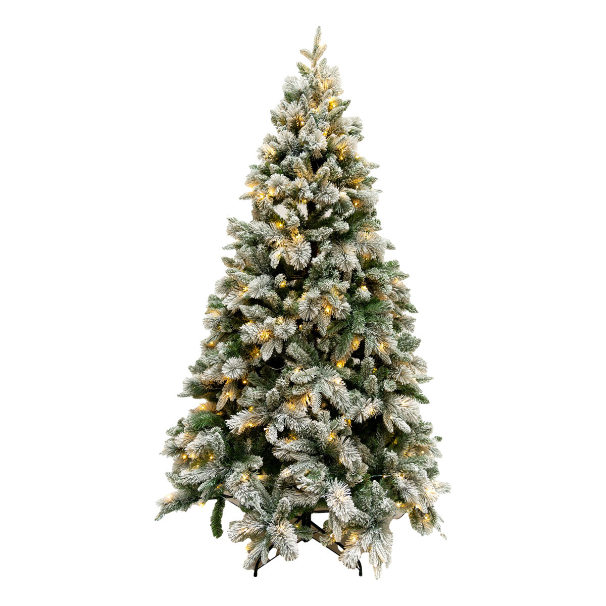 2.1m Snowy Pine Needle Christmas Tree with 1271 Tips and 300 LED Lights