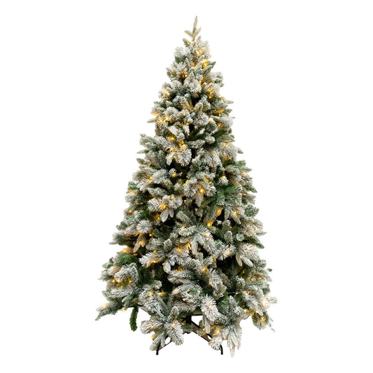 2.1m Snowy Pine Needle Christmas Tree with 1271 Tips and 300 LED Lights