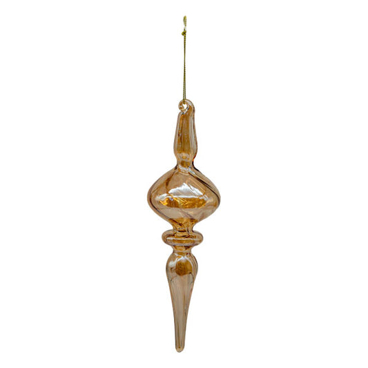 20cm Amber Finial Christmas Ornament