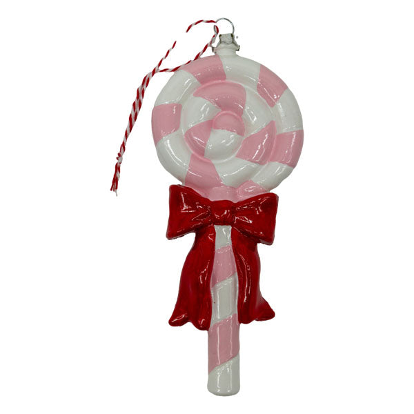 Lollipop Pink Red Christmas Hanging Ornament